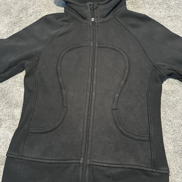 Lululemon Scuba Hoodie Womens Size 8 Black Full Zip Pockets Heavyweight W4755S - Picture 6 of 13